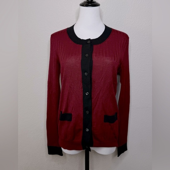 Prada Wool Lightweight Cardigan Burgundy‎ Red size 42 EU/6 US - Picture 1 of 7